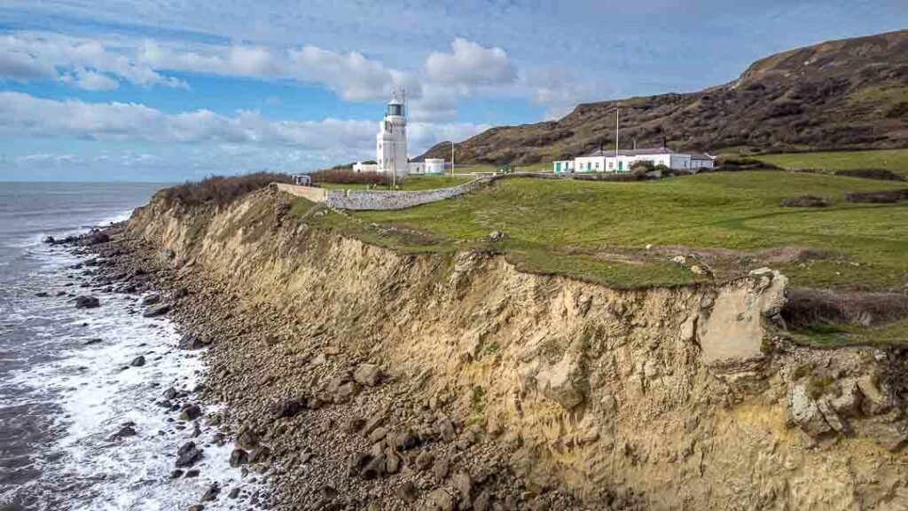 St.Catherines Lighthouse on the southerly point on the iSle of Wight. Photo taken on the DJI drone.