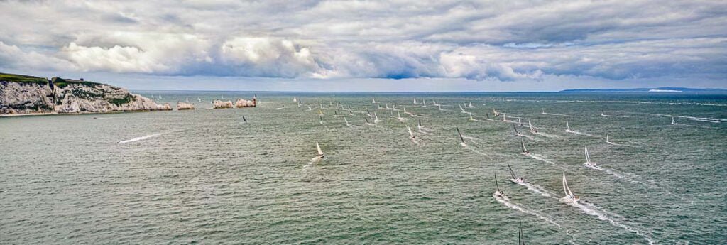 Siling past the needles on the isle of wight