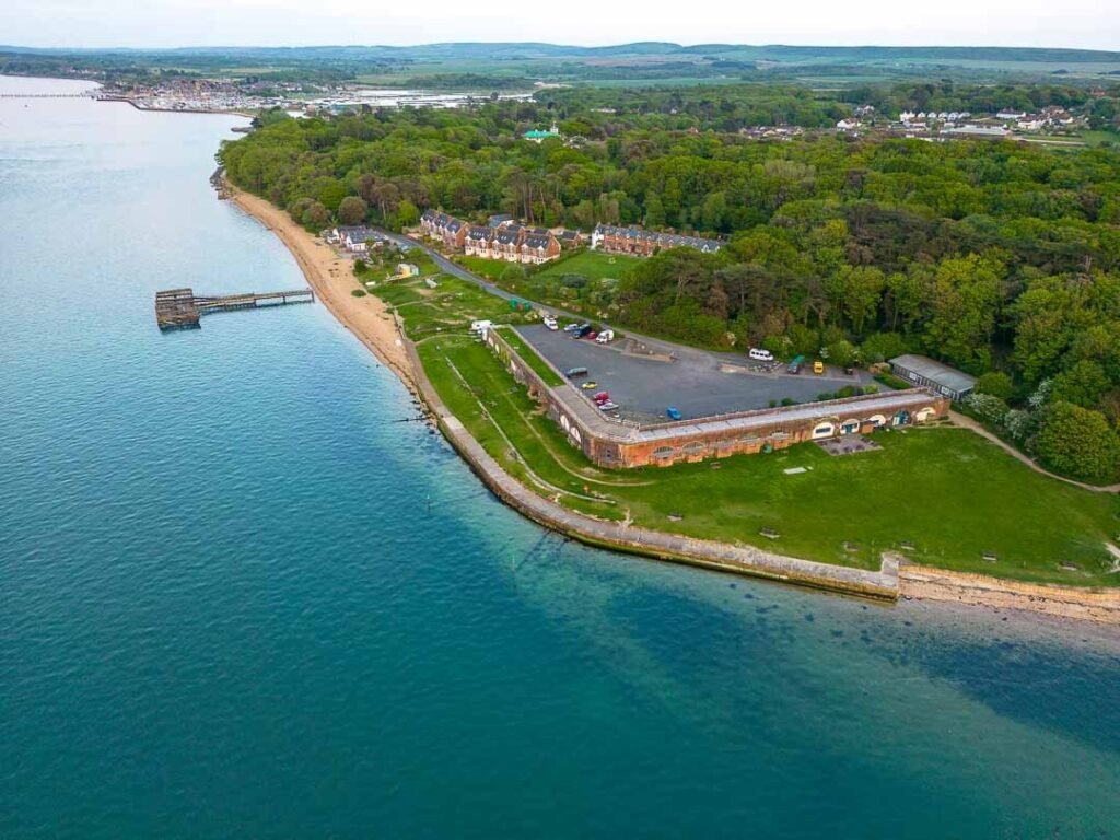 Isle of wight coastline by drone