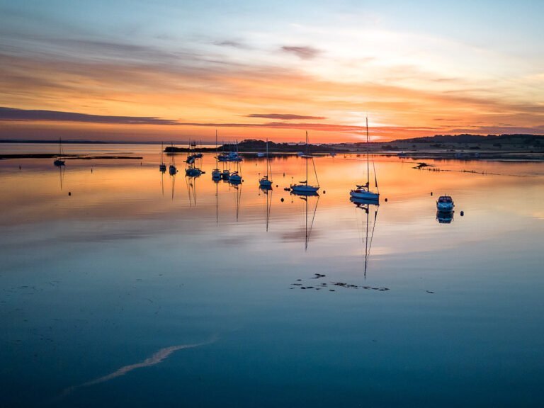 Aerial view of Newtown Creek at Sunrise