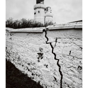 Timeless Watchtower: Black and White St. Catherine’s Lighthouse Framed Artwork