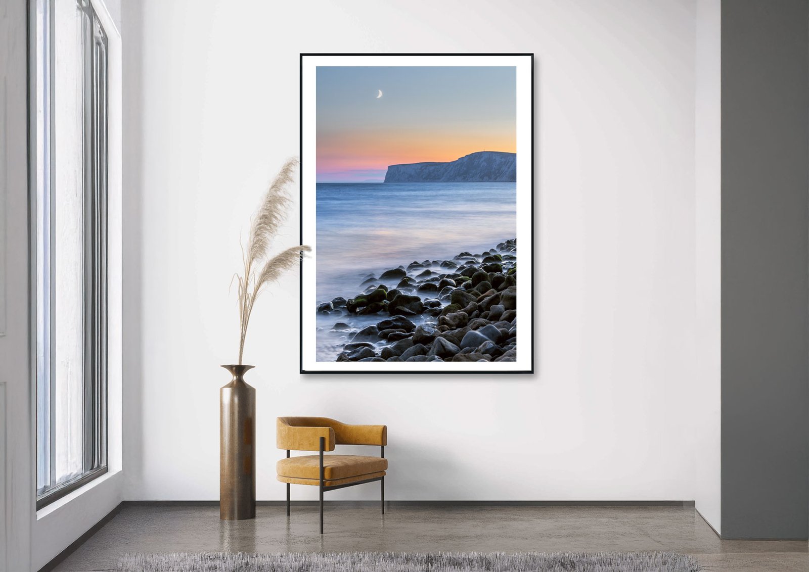 Tennyson Down at Moon‑set – Compton Bay Fine Art