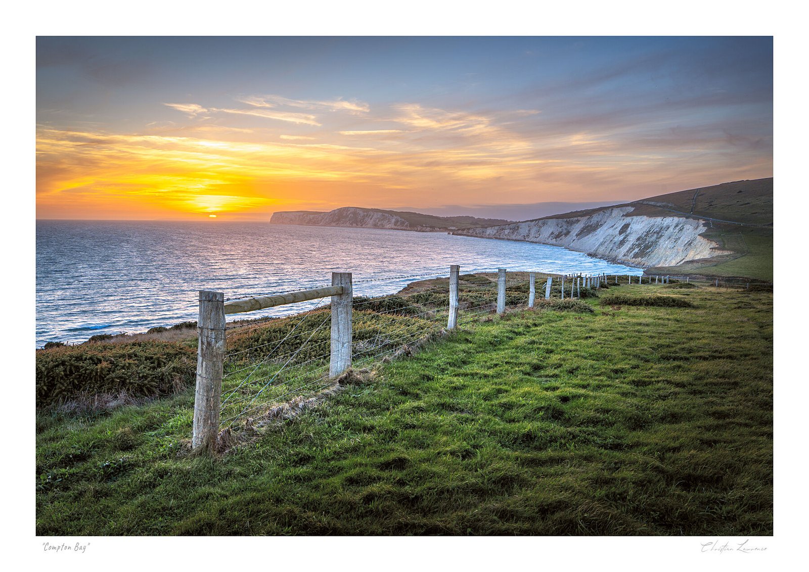 Compton Bay Sunset – Fine Art Print of Tennyson Down, Isle of Wight Coastal Landscape