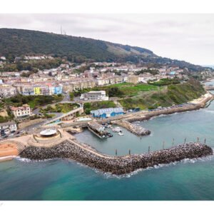 Aerial Ventnor Harbour & Town Centre Print