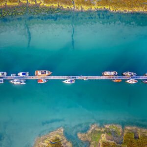 Morning Moorings – River Yar, Isle of Wight Aerial Fine Art Print
